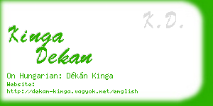 kinga dekan business card