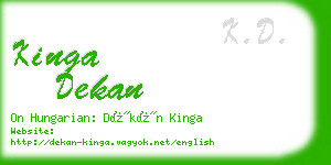 kinga dekan business card